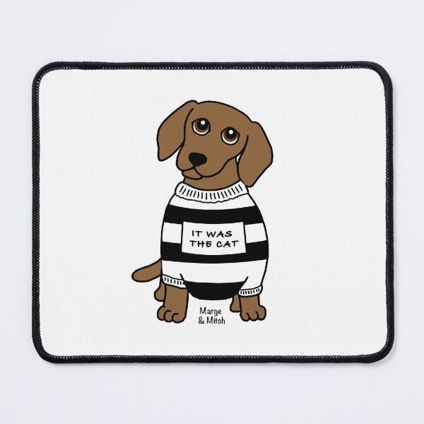 Artikelvorschau, Niedlicher Dackel-Wurst-Hund mit Gefangenen-Pullover entworfen und verkauft von Scat the cat.