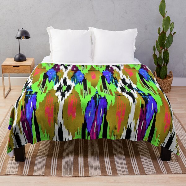 Item preview, Flores y colores majestuosos, patrón de estampado Beauty of Ikat designed and sold by LeFabriqueOuz.