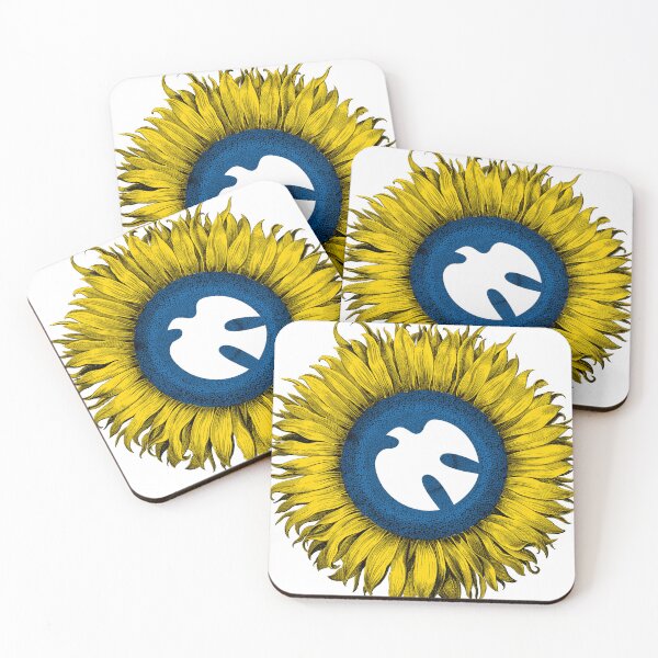 Artikelvorschau, Frieden für die Ukraine - Taube auf einer Sonnenblume entworfen und verkauft von ACME PROPAGANDAWORX.