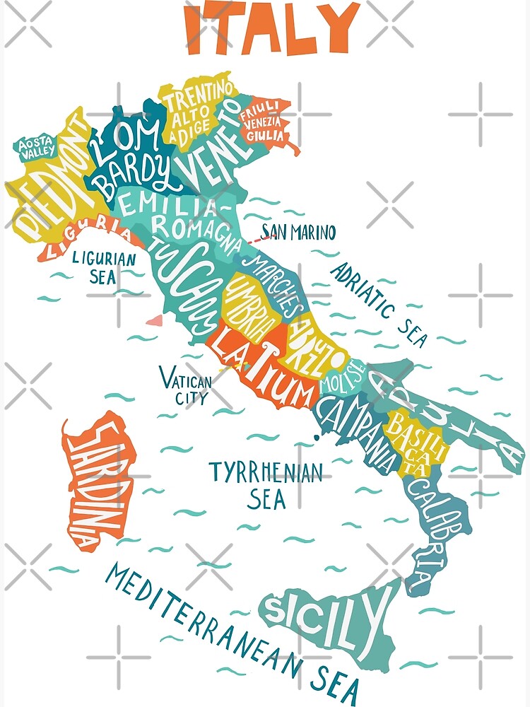 Photo & Art Print mappa d'Italia