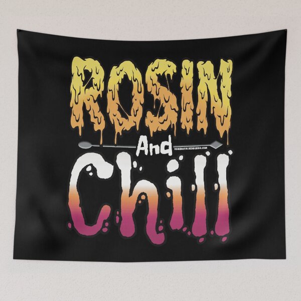 Item preview, Rosin and chill Colorful Drippy Stoner Art and Dab Tool white orange and pink designed and sold by YomeHayin.