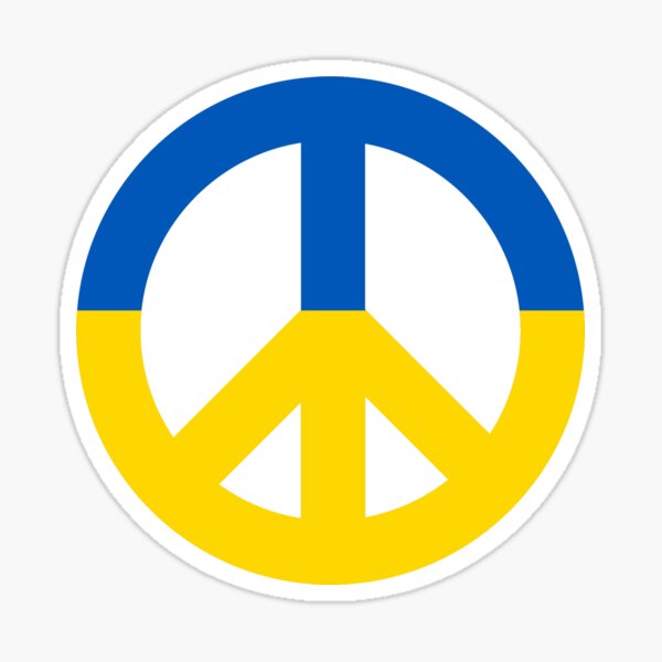 Ukraine - Ban the Bomb Symbol - CND Icon Sticker