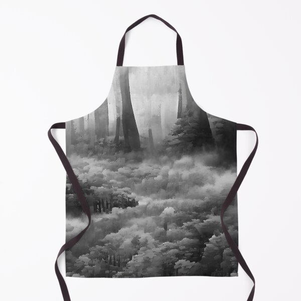 Item preview, Black and White Painting Foggy Forest designed and sold by CattlettArt.