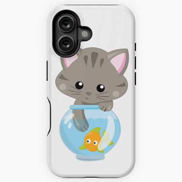 Item preview, Cute Kitty Cat and Goldfish designed and sold by LarkDesigns.
