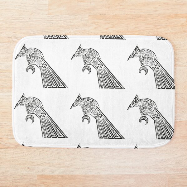 Item preview, Decoración de ilustración de águila/pájaro estilo vikingo - oscuro - transparente y fondo blanco designed and sold by MoAzim.
