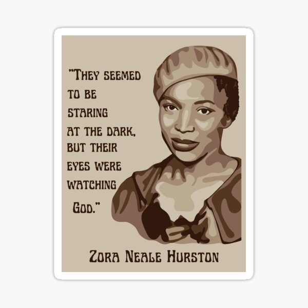 Vista previa del artículo con la obra «Retrato y cita de Zora Neale Hurston», diseñado y vendido por Unhinged Heather.