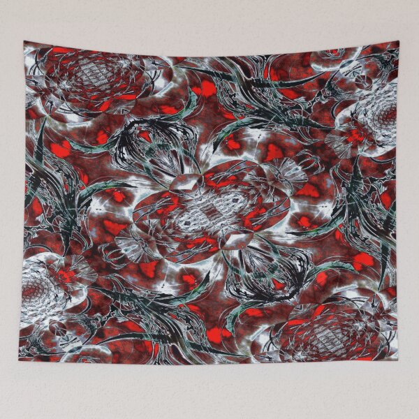 Aperçu de l'œuvre Motif floral rouge et noir créée et vendue par Lynn Marie Sharp.