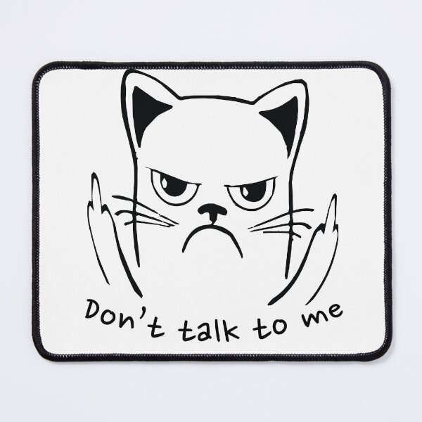 Item preview, Copie de Funny Rude Angry Cat - Fluff You - Black version designed and sold by NotUrAverageART.