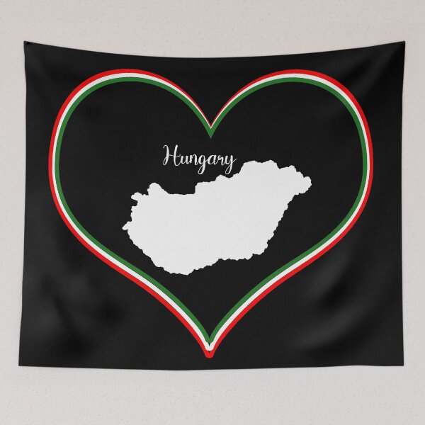 Item preview, Black Heart Hungary Map designed and sold by Astralia.