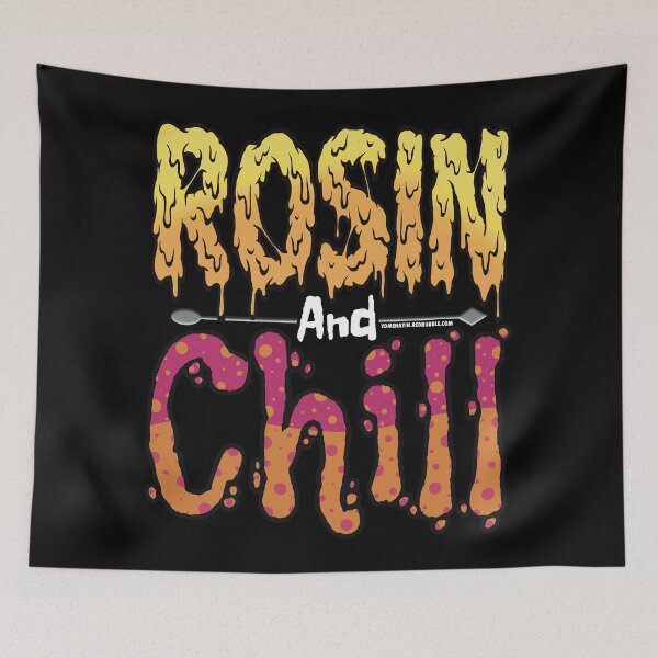 Item preview, Rosin and chill Colorful Drippy Stoner Art and Dab Tool hot pink and orange bubble designed and sold by YomeHayin.