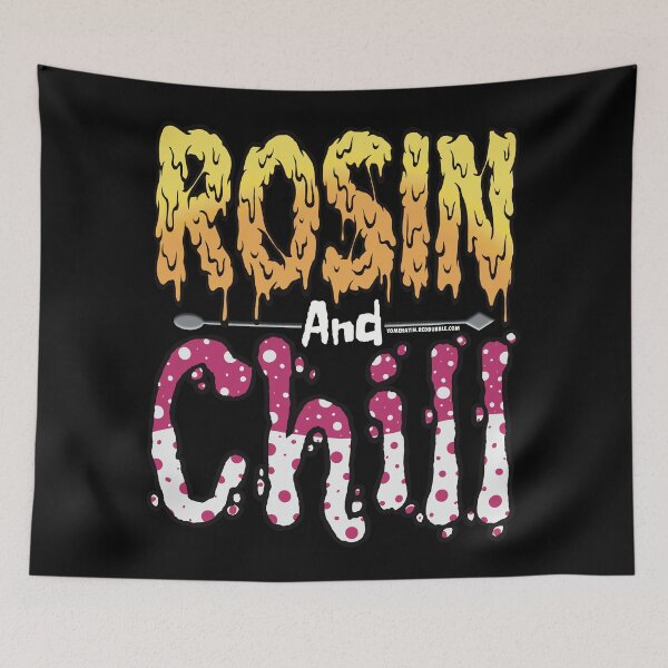 Item preview, Rosin and chill Colorful Drippy Stoner Art and Dab Tool hot pink and white bubble designed and sold by YomeHayin.