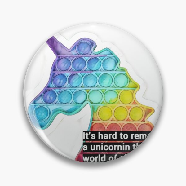 Item preview, multi-colored pop it unicorn with the inscription "it's hard to be a unicorn in the world of sheep designed and sold by DanaIrik.