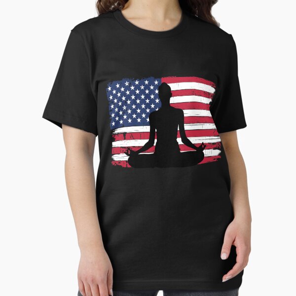 Artikel-Vorschau von Meditieren Sie Mutter-Yoga-Antiamerikanische Flagge USA-Patriot, designt und verkauft von DadJokeDescript.