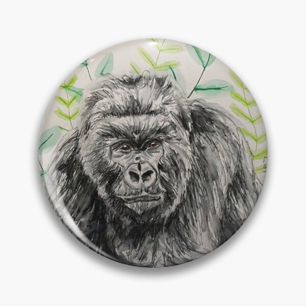 Item preview, Mountain gorilla illustration using watercolour and pen and wash designed and sold by Freyamay-art.