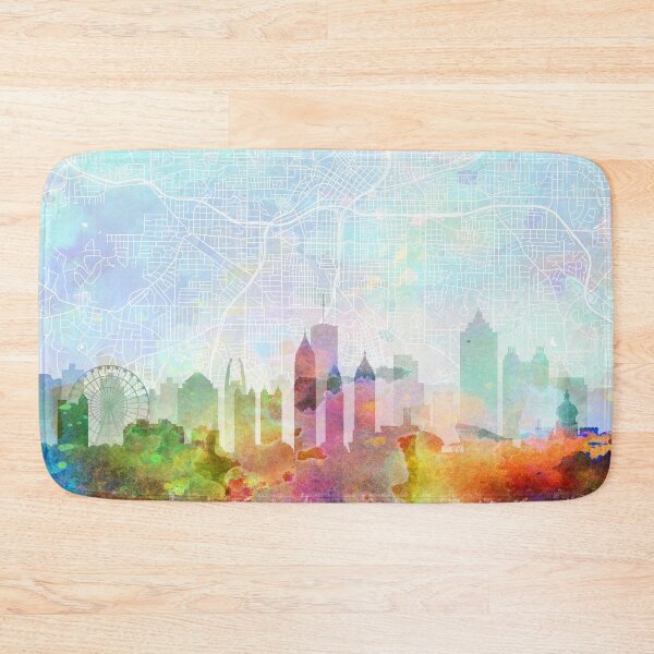 Item preview, Atlanta Skyline Map Watercolor Print by Zouzounio Art designed and sold by zouzounioart.