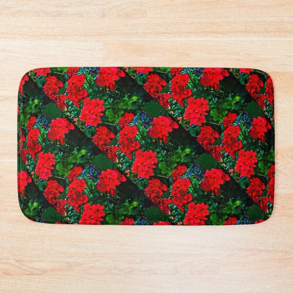 Item preview, DECORATIVE RED GERANIUMS GREEN GARDEN ART Throw Pillow designed and sold by sharlesart.