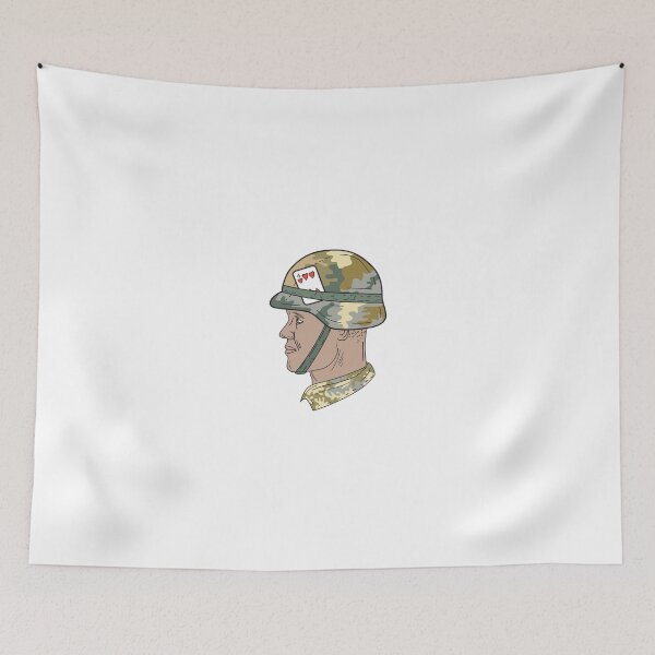 Item preview, African American US Army Soldier Helmet Playing Card Drawing designed and sold by patrimonio.