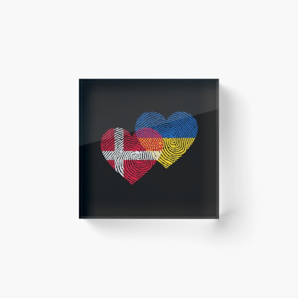 Item preview, denmark and ukraine,  fingerprint, heart Zelensky, denmark i stay with ukraine, denmark, copenhagen, flag of denmark, flag of ukraine designed and sold by GaliaTati.