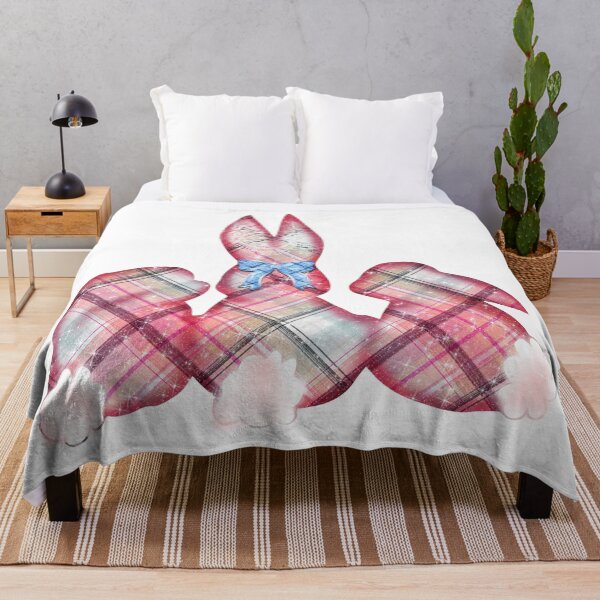 Item preview, Pink Plaid Easter Bunny silhouette Spring Rabbit designed and sold by Jolly-Yosei.