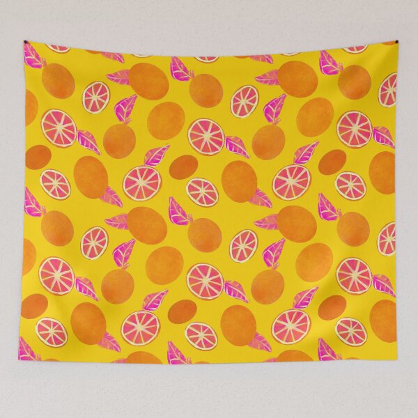 Item preview, citrus toss on sunny yellow designed and sold by rysunki-malunki.