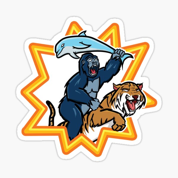 Gorilla on a Tiger Sticker