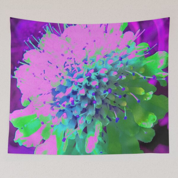 Item preview, Retro Abstract Magenta and Lime Green Flower designed and sold by myrubiogarden.