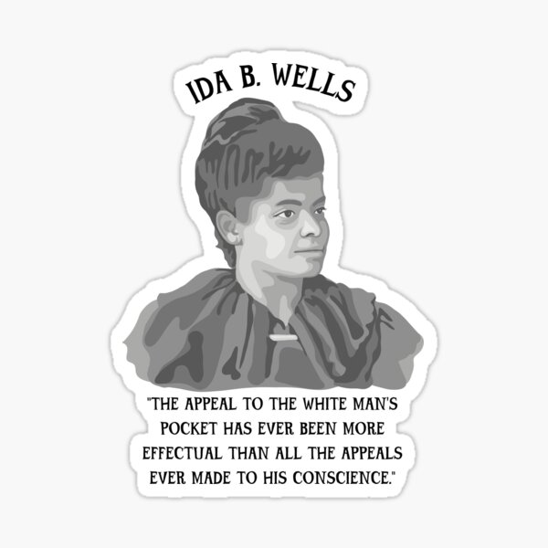 Vista previa del artículo con la obra «Retrato y cita de Ida B. Wells», diseñado y vendido por Unhinged Heather.