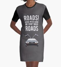 Back to the Future - Roads Graphic T-Shirt Dress