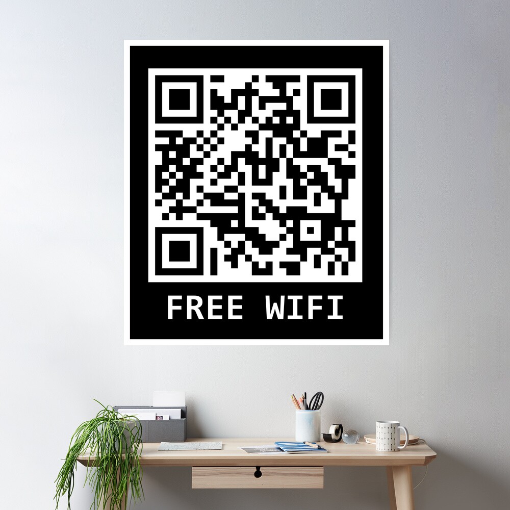 ShortLink to Rick Roll Fake Free WiFi QR - Door Hanger by ValdiLab