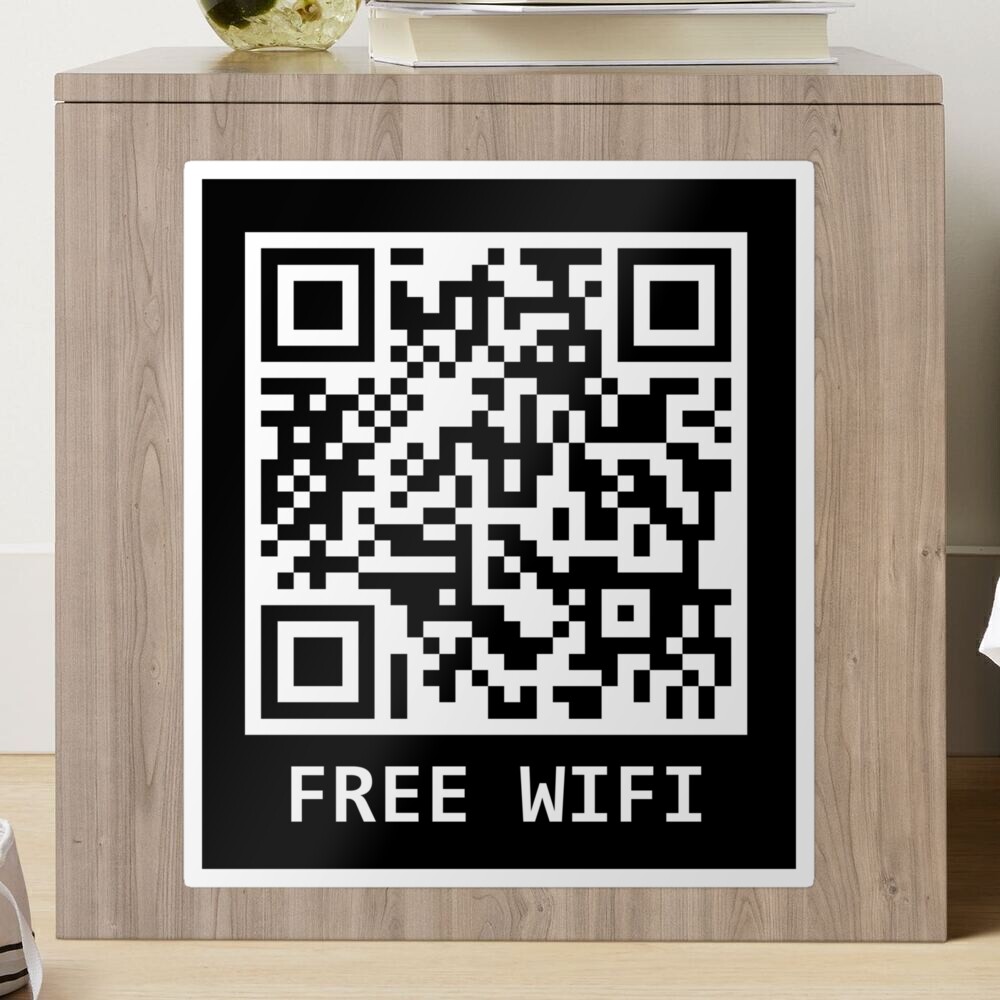 ShortLink to Rick Roll Fake Free WiFi QR - Door Hanger by ValdiLab