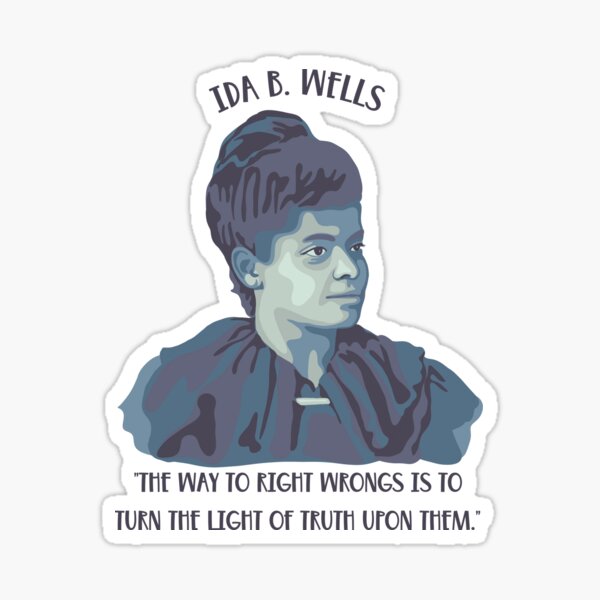 Vista previa del artículo con la obra «Retrato y cita de Ida B. Wells», diseñado y vendido por Unhinged Heather.
