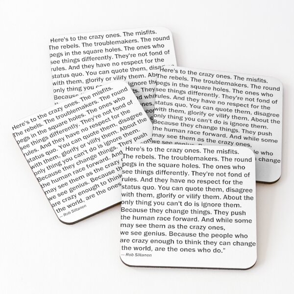 Item preview, Rob Siltanen quote "Heres to the crazy ones" designed and sold by rodentpad.