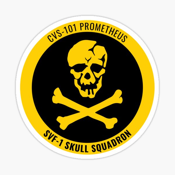 CVS-101 Prometheus SVF-1 Skull Squadron Patch - Focker Style Sticker