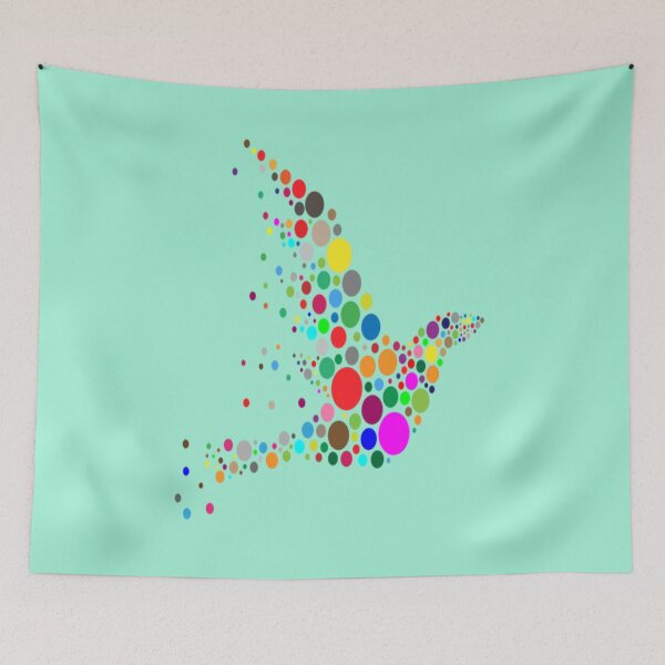 Item preview, Colorful Multicolor Dotted Bird Illustration designed and sold by CheeryDK.