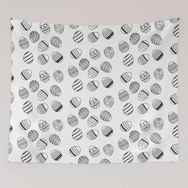 Item preview, Easter Egg Pattern - Black & White designed and sold by DarkGreenSoul.