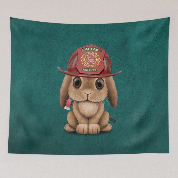 Item preview, Cute Baby Bunny Firefighter designed and sold by JeffBartels.
