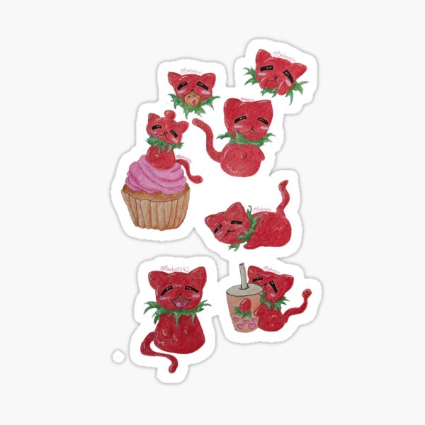 Strawberry Kitty Sticker