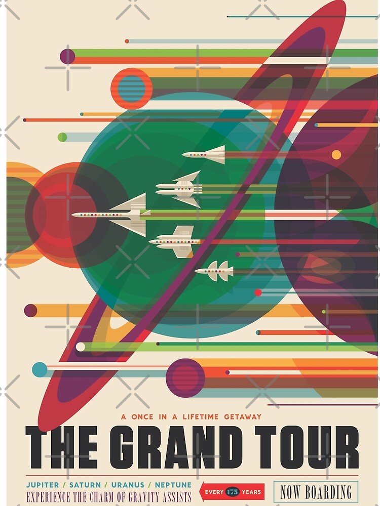 Thumbnail 5 of 5, Graphic T-Shirt, Retro Space Poster - The Grand Tour designed and sold by whitneykayc.