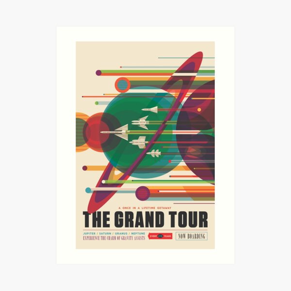 Retro Space Poster - The Grand Tour Art Print