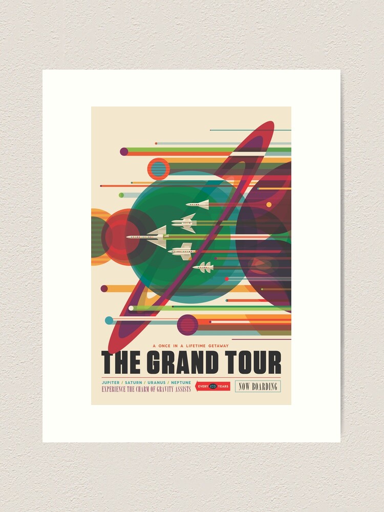 Alternate view of Retro Space Poster - The Grand Tour Art Print