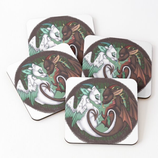 Item preview, Fantasy Fire and Ice dragons love forest designed and sold by Lawkbutt.