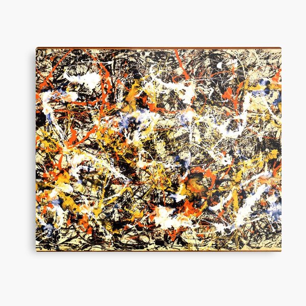 Jackson Pollock Style Coloré Abstrait Huile Peinture Réimpression sur Toile Art 
