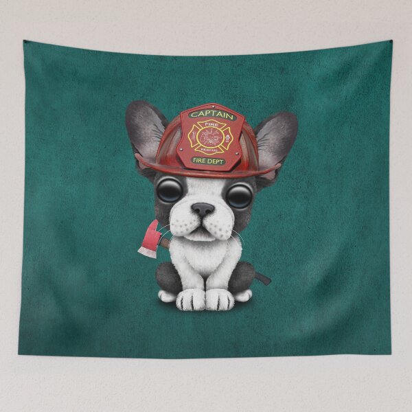 Item preview, Cute French Bulldog Puppy Firefighter designed and sold by JeffBartels.