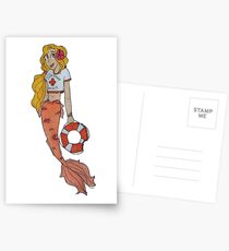 Life Guard Mermaid Postcards
