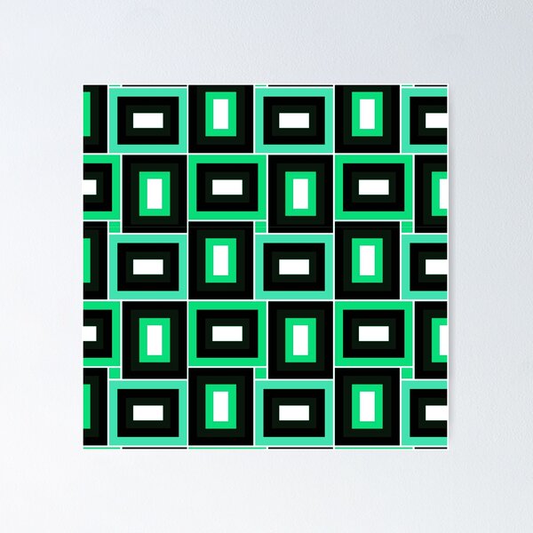 Item preview, Mid-Century Modern Lime And Seafoam Green Rectangles Pattern designed and sold by DEC02.
