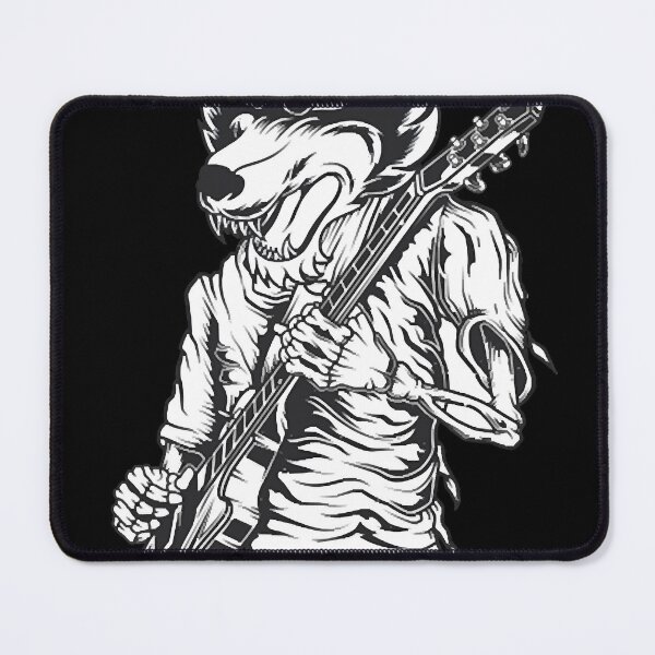 Item preview, Wolf Skeleton Guitarist Guitar e-guitar rock designed and sold by EricaPerez2306.