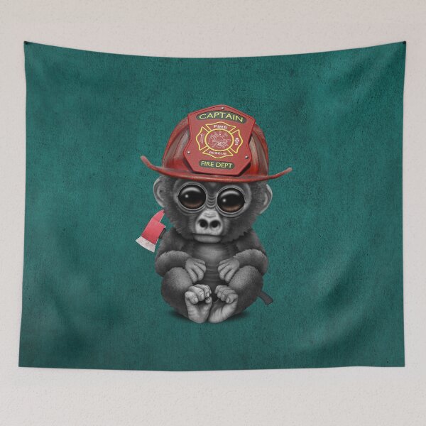 Item preview, Cute Baby Gorilla Firefighter designed and sold by JeffBartels.