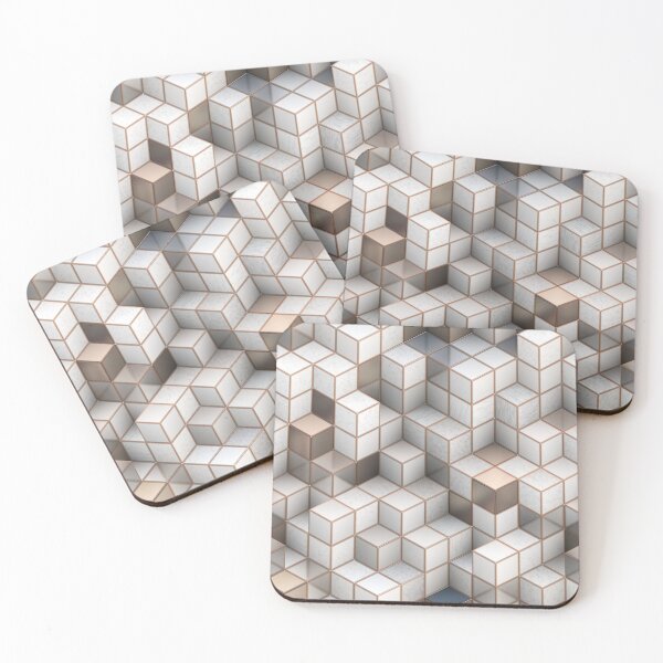 Aperçu de l'œuvre Mur de cubes abstrait concept géometrique créée et vendue par Photorebelle.