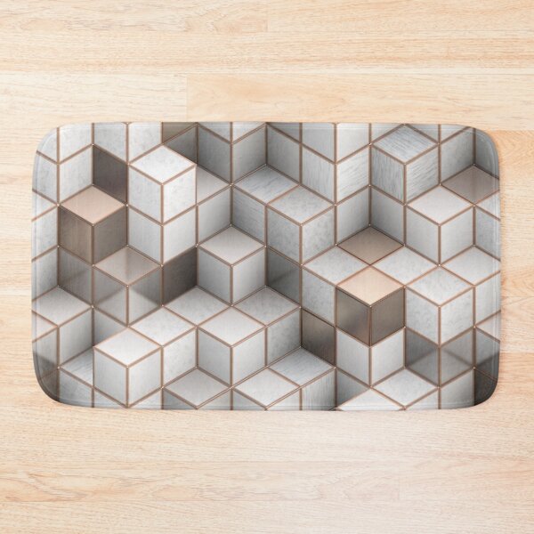 Item preview, Geometric concept abstract cubes wall  designed and sold by Photorebelle.
