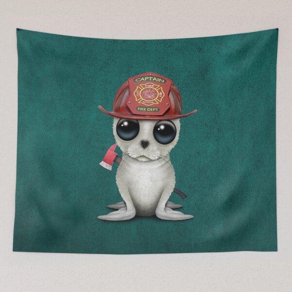 Item preview, Cute Baby Harp Seal Firefighter designed and sold by JeffBartels.